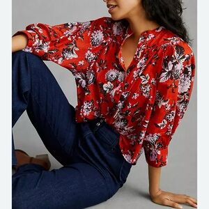 Maeve Floral Red Women's Top